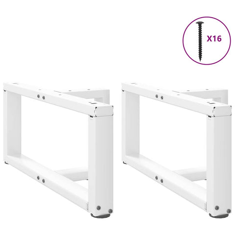vidaXL Coffee Table Legs T-Shaped 2 pcs White 60x25x(30-31) cm Steel