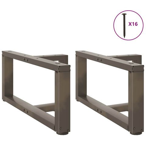 vidaXL Coffee Table Legs T-Shaped 2 pcs Natural Steel 60x25x(30-31) cm Steel