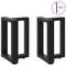 vidaXL Coffee Table Legs T-Shaped 2 pcs Black 28x25x(42-43) cm Steel