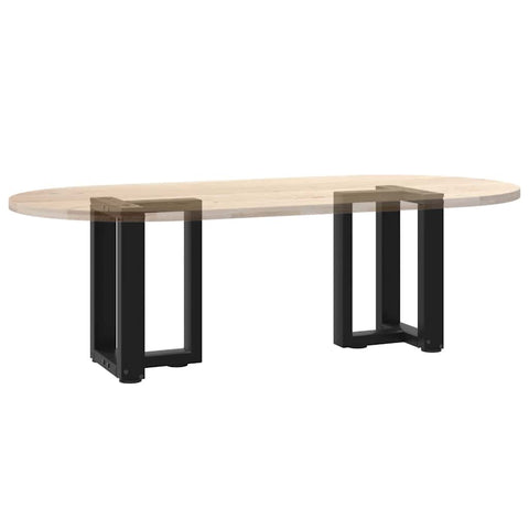 vidaXL Coffee Table Legs T-Shaped 2 pcs Black 28x25x(42-43) cm Steel