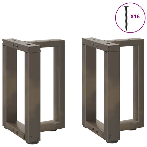 vidaXL Coffee Table Legs T-Shaped 2 pcs Natural Steel 28x25x(42-43) cm Steel