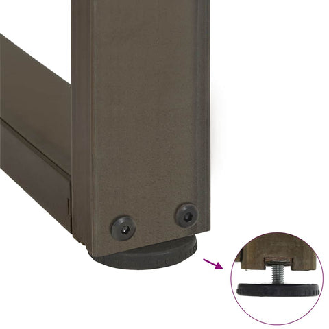 vidaXL Coffee Table Legs T-Shaped 2 pcs Natural Steel 28x25x(42-43) cm Steel