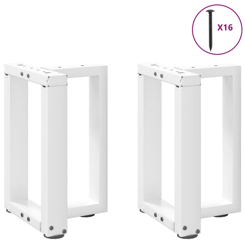 vidaXL Coffee Table Legs T-Shaped 2 pcs White 38x25x(42-43) cm Steel