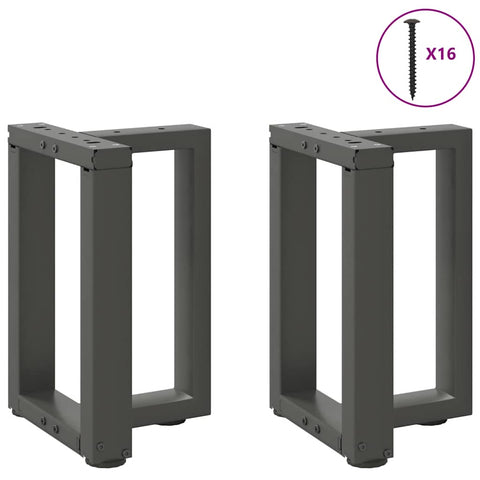 vidaXL Coffee Table Legs T-Shaped 2 pcs Anthracite 38x25x(42-43) cm Steel