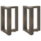 vidaXL Coffee Table Legs T-Shaped 2 pcs Natural Steel 38x25x(42-43) cm Steel