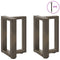vidaXL Coffee Table Legs T-Shaped 2 pcs Natural Steel 38x25x(42-43) cm Steel