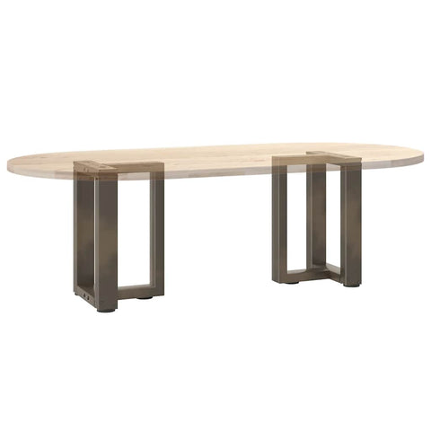 vidaXL Coffee Table Legs T-Shaped 2 pcs Natural Steel 38x25x(42-43) cm Steel