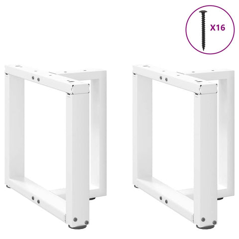 vidaXL Coffee Table Legs T-Shaped 2 pcs White 50x25x(42-43) cm Steel