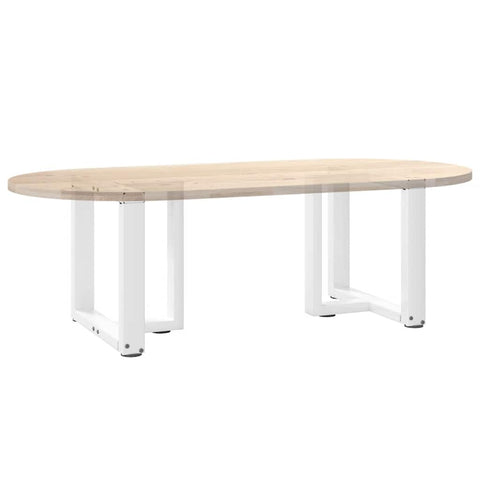 vidaXL Coffee Table Legs T-Shaped 2 pcs White 50x25x(42-43) cm Steel
