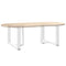 vidaXL Coffee Table Legs T-Shaped 2 pcs White 60x25x(42-43) cm Steel