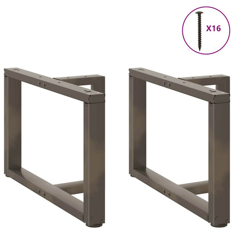 vidaXL Coffee Table Legs T-Shaped 2 pcs Natural Steel 60x25x(42-43) cm Steel