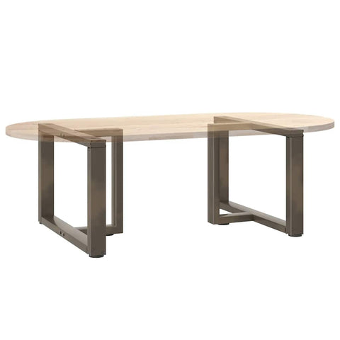 vidaXL Coffee Table Legs T-Shaped 2 pcs Natural Steel 60x25x(42-43) cm Steel