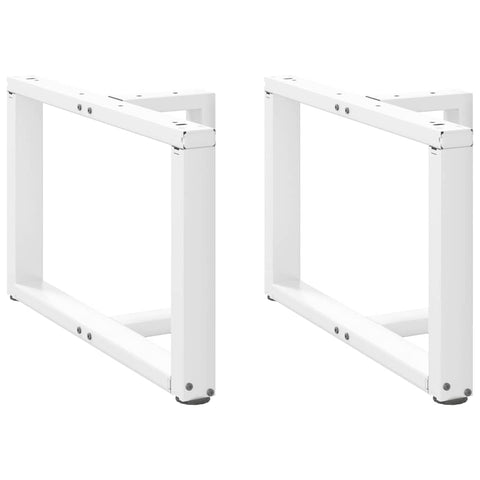 vidaXL Coffee Table Legs T-Shaped 2 pcs White 70x25x(42-43) cm Steel