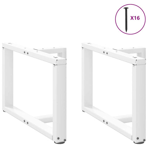 vidaXL Coffee Table Legs T-Shaped 2 pcs White 70x25x(42-43) cm Steel