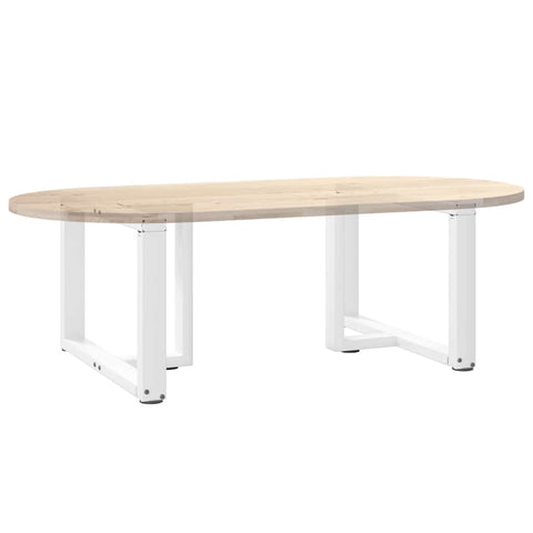vidaXL Coffee Table Legs T-Shaped 2 pcs White 70x25x(42-43) cm Steel