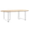 vidaXL Coffee Table Legs T-Shaped 2 pcs White 70x25x(42-43) cm Steel