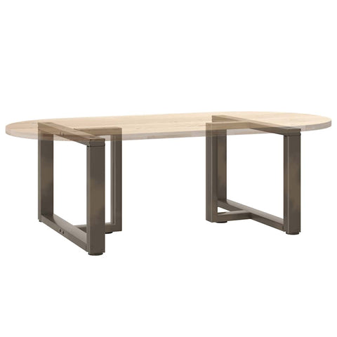 vidaXL Coffee Table Legs T-Shaped 2 pcs Natural Steel 70x25x(42-43) cm Steel