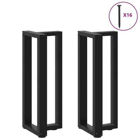 vidaXL Console Table Legs T-Shaped 2 pcs Black 25x28x(72-73) cm Steel