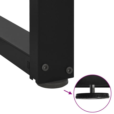 vidaXL Console Table Legs T-Shaped 2 pcs Black 25x28x(72-73) cm Steel