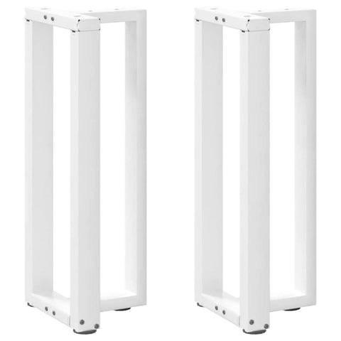 vidaXL Console Table Legs T-Shaped 2 pcs White 25x28x(72-73) cm Steel