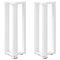 vidaXL Console Table Legs T-Shaped 2 pcs White 25x28x(72-73) cm Steel