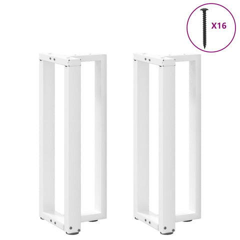 vidaXL Console Table Legs T-Shaped 2 pcs White 25x28x(72-73) cm Steel