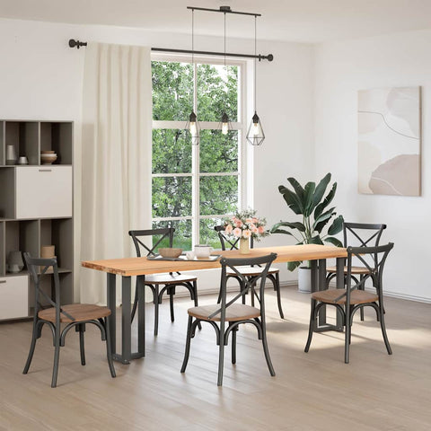 vidaXL Console Table Legs T-Shaped 2 pcs Anthracite 25x28x(72-73) cm Steel