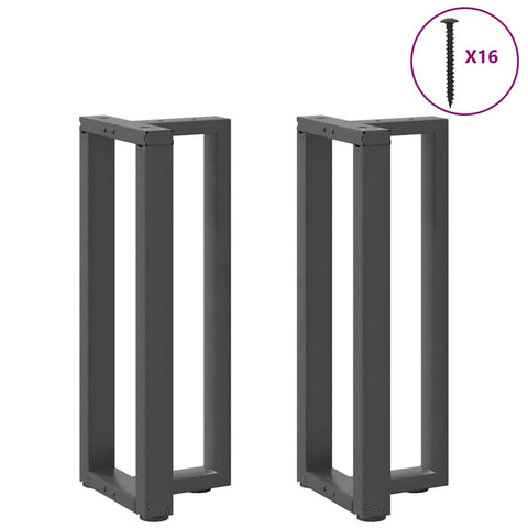 vidaXL Console Table Legs T-Shaped 2 pcs Anthracite 25x28x(72-73) cm Steel