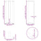 vidaXL Console Table Legs T-Shaped 2 pcs Natural Steel 25x28x(72-73) cm Steel