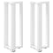 vidaXL Console Table Legs T-Shaped 2 pcs White 38x25x(72-73) cm Steel