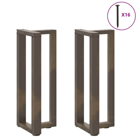 vidaXL Console Table Legs T-Shaped 2 pcs Black 38x25x(72-73) cm Steel