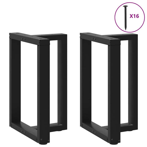 vidaXL Dining Table Legs T-Shaped 2 pcs Black 50x35x(72-73) cm Steel