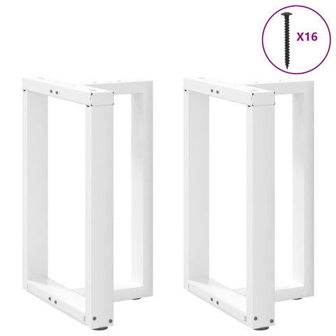 vidaXL Dining Table Legs T-Shaped 2 pcs White 50x35x(72-73) cm Steel