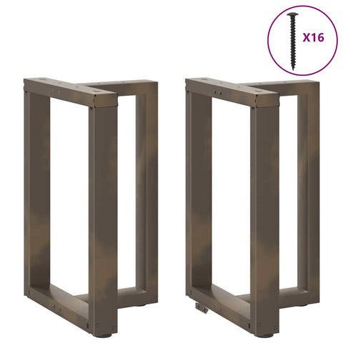 vidaXL Dining Table Legs T-Shaped 2 pcs Natural Steel 50x35x(72-73) cm Steel