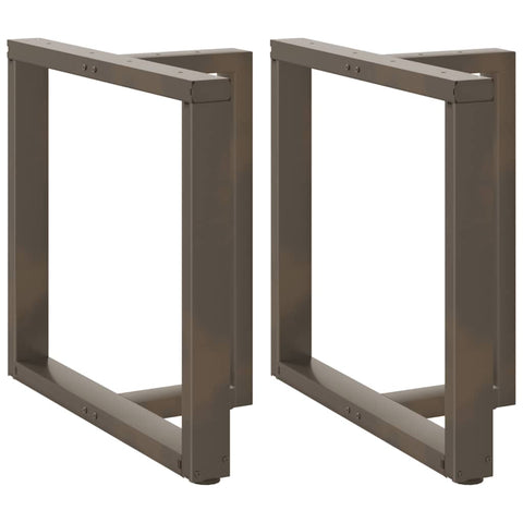 vidaXL Dining Table Legs T-Shaped 2 pcs Natural Steel 70x35x(72-73) cm Steel