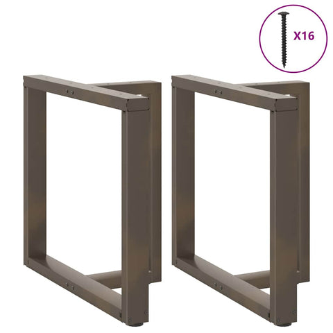 vidaXL Dining Table Legs T-Shaped 2 pcs Natural Steel 70x35x(72-73) cm Steel