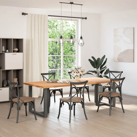 vidaXL Dining Table Legs T-Shaped 2 pcs Anthracite 80x35x(72-73) cm Steel