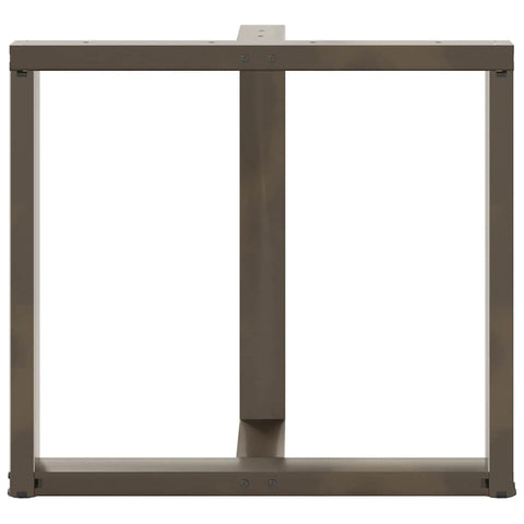 vidaXL Dining Table Legs T-Shaped 2 pcs Natural Steel 80x35x(72-73) cm Steel