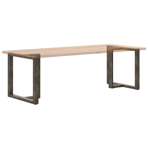 vidaXL Dining Table Legs T-Shaped 2 pcs Natural Steel 80x35x(72-73) cm Steel