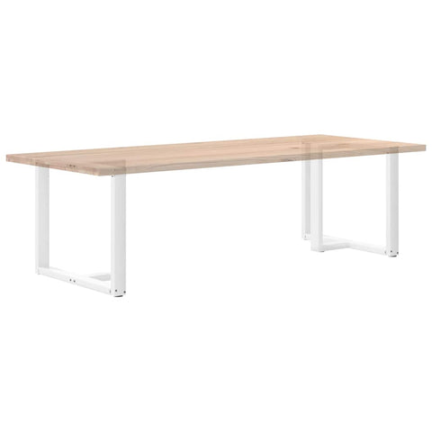 vidaXL Dining Table Legs T-Shaped 2 pcs White 90x35x(72-73) cm Steel