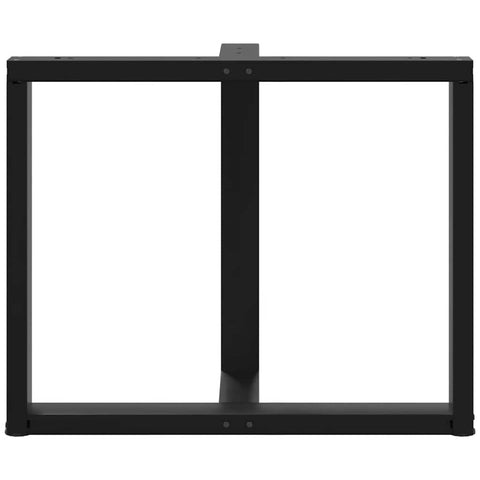 vidaXL Dining Table Legs T-Shaped 2 pcs Black 100x35x(72-73) cm Steel