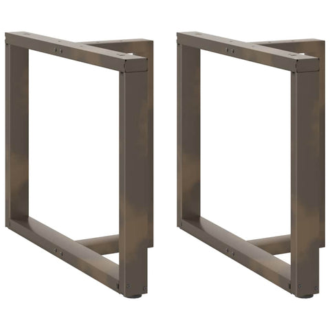 vidaXL Dining Table Legs T-Shaped 2 pcs Natural Steel 100x35x(72-73) cm Steel