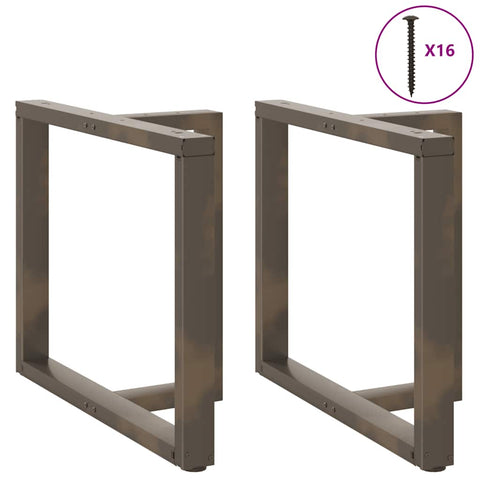 vidaXL Dining Table Legs T-Shaped 2 pcs Natural Steel 100x35x(72-73) cm Steel