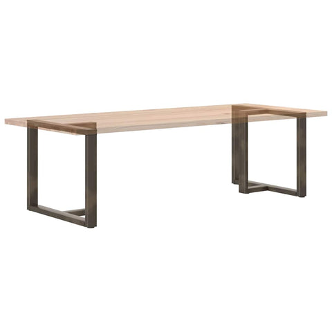 vidaXL Dining Table Legs T-Shaped 2 pcs Natural Steel 100x35x(72-73) cm Steel
