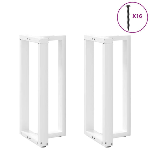 vidaXL Bar Table Legs T-Shaped 2 pcs White 40x35x(90-91) cm Steel