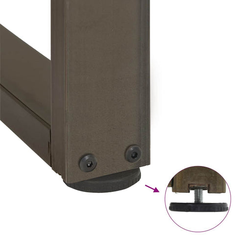 vidaXL Bar Table Legs T-Shaped 2 pcs Black 40x35x(90-91) cm Steel