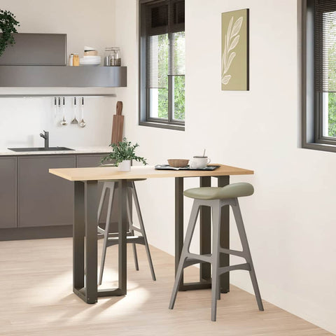 vidaXL Bar Table Legs T-Shaped 2 pcs Black 40x35x(90-91) cm Steel