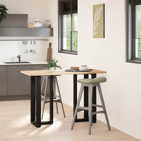 vidaXL Bar Table Legs T-Shaped 2 pcs Black 50x35x(90-91) cm Steel