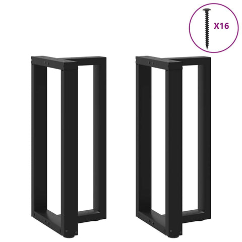 vidaXL Bar Table Legs T-Shaped 2 pcs Black 50x35x(90-91) cm Steel