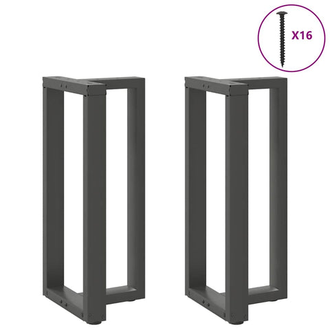 vidaXL Bar Table Legs T-Shaped 2 pcs Anthracite 50x35x(90-91) cm Steel